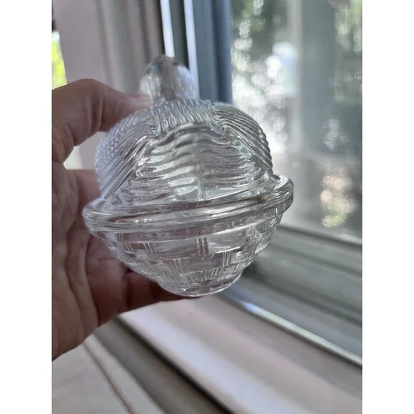 Martha Stewart Clear Duck Gibson Covered Dish On Nest Vintage Grooved - Picture 6 of 13